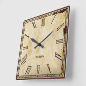 Rustige Roman Numeral Aged SQ Clock Face Vierkante Klok (Hoek)