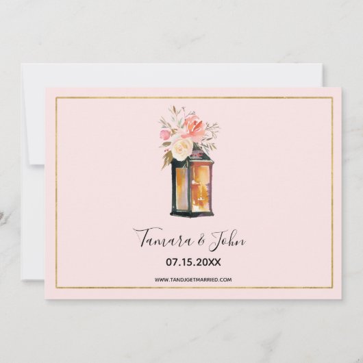 Rustige Romance Lantaarns Roos Gold Vrijgezellenfe Kaart (Achterkant)