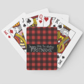 Rustige Rood- en Zwarte Buffalo-speldenfeest Pokerkaarten (Achterkant)