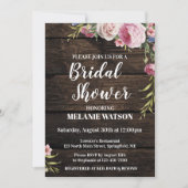 Rustige Roos Bridal Shower Invitation Kaart (Voorkant)