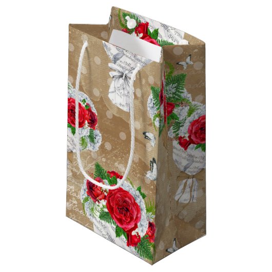 Rustige Roos Gift Bag Klein Cadeauzakje (Voorkant Gekanteld)