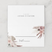 Rustige Roos Gold Floral Wedding Place Card (Buitenkant ongevouwen)