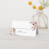 Rustige Roos Gold Floral Wedding Place Card (Voorkant)