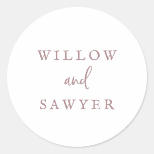 Rustige Roos Gold Script Wedding Envelope-zegels Ronde Sticker