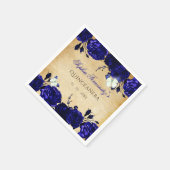 Rustige  Royal Blue Floral Butterfly Servet (Hoek)