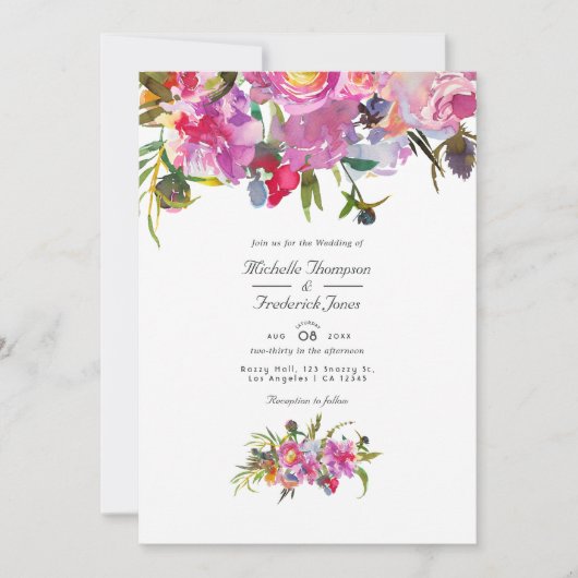 Rustige roze pinda QR-code RSVP bruiloft Kaart (Voorkant)