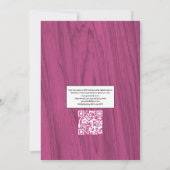 Rustige  roze pinda QR-code RSVP bruiloft Kaart (Achterkant)
