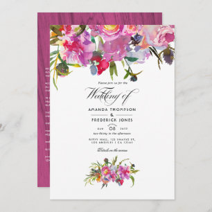 Rustige  roze pony Waterverf bruiloft Kaart