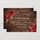 Rustige roze rozen gouden bruiloft save the date (Voorkant / Achterkant)