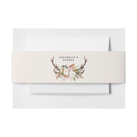 Rustige roze terracotta florale botanische bruilof uitnodigingen wikkel (Voorkant Voorbeeld)