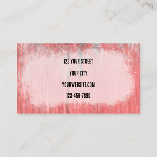 Rustige Roze Westerne Bull Sull Zonnebloemen Hout Visitekaartje (Achterkant)