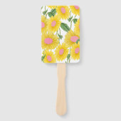 Rustige roze zonnebloemen Modern White Handwaaier (Voorkant)