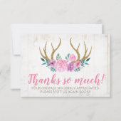 Rustige Rozen Antlers Hartelijk dank Kaart (Voorkant)