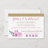 Rustige Rozen Antlers Hartelijk dank Kaart (Achterkant)