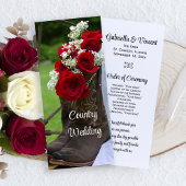 Rustige Rozen Cowboy Boots Western Wedding Program Programma