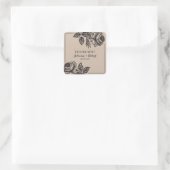 Rustige Rozen Dank je voor je huwelijk Vierkante Sticker (Tas)