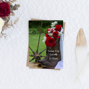 Rustige Rozen en Cowboy Boots Wedding Bedankt