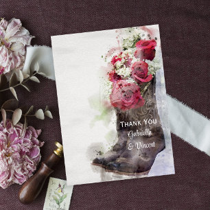 Rustige Rozen en Cowboy Boots Wedding Bedankt
