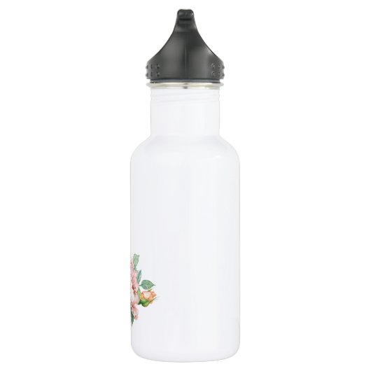 Rustige Rozen en Fern met monogram Waterfles (Rechts)