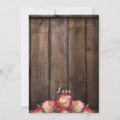 Rustige Rozen Fairy Lights Wood Wedding Invitting Kaart (Achterkant)