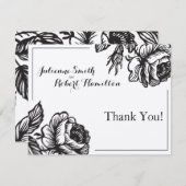 Rustige Rozen Floral bruiloft Bedankt kaarten (Voorkant / Achterkant)