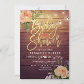 Rustige Rozen Floral String Light Baby shower Kaart (Voorkant)