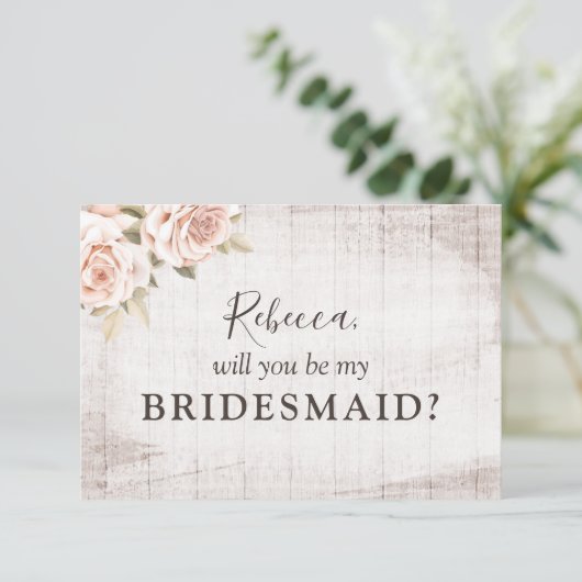 Rustige Rozen met rotsbruin Kaart (Staand voorkant)