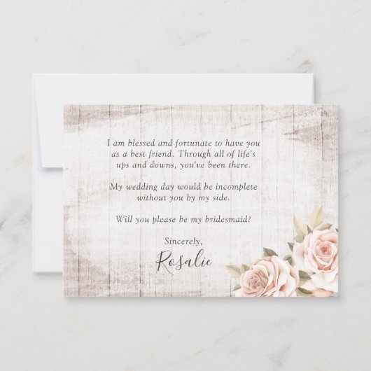 Rustige Rozen met rotsbruin  Kaart (Achterkant)