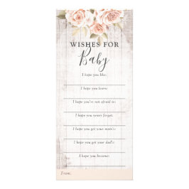 Rustige Rozen Shabby Baby shower wenst gamekaart Reclamekaart