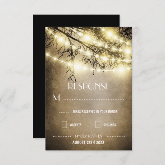 Rustige RSVP-kaarten voor land RSVP Kaartje (Voorkant / Achterkant)