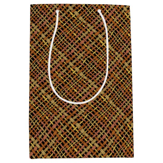 Rustige ruwe Grafische Natuurlijke Kleuren Burlap Medium Cadeauzakje (Voorkant)