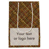 Rustige ruwe Grafische Natuurlijke Kleuren Burlap Medium Cadeauzakje (Achterkant)