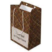 Rustige ruwe Grafische Natuurlijke Kleuren Burlap Medium Cadeauzakje (Achterkant Gekanteld)