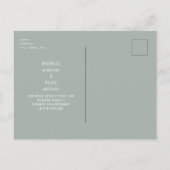Rustige Sage Foliage Sunflower Save the Date Uitnodiging Briefkaart (Achterkant)