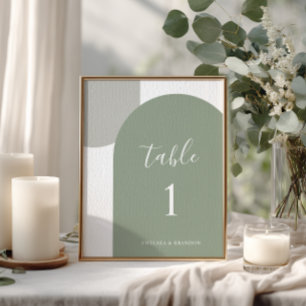 Rustige Saliegroene Boog Minimal Script Boho Bruil Kaart