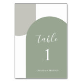 Rustige Saliegroene Boog Minimal Script Boho Bruil Kaart (Voorkant)