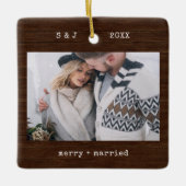 Rustige schrijfmachine | Foto van Merry en Married Keramisch Ornament (Voorkant)
