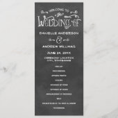 Rustige Script Chalkboard Wedding Black Ceremony Programma (Voorkant)
