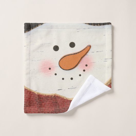 Rustige sneeuwman bad handdoek (Wasdoekje)