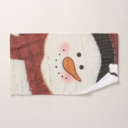 Rustige sneeuwman bad handdoek (Handdoek)