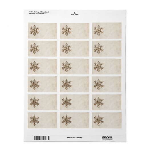 Rustige  Snowflake Etiket (Full Sheet)