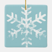 Rustige Snowflake Family Light Blue Keramisch Ornament (Achterkant)