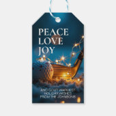 Rustige Snowy Night Golf Kerstmis Cadeaulabel (Voorkant)