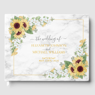 Rustige soonbloem en grijze Floral Wedding Gastenboek