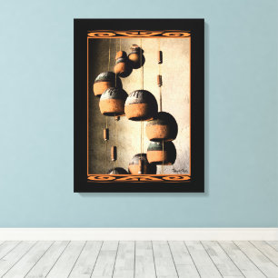 Rustige Southwest Spiraled Wind Chime still Life Canvas Afdruk