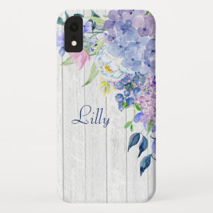 Rustige, speciaal voor Waterverf Paarse hydrangeas iPhone XR Hoesje