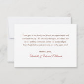 Rustige springplank bruiloft monogram bedankkaart (Achterkant)