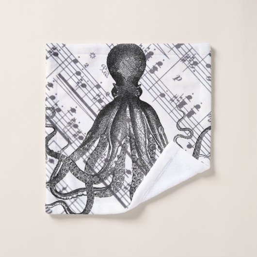 rustige steampunk  octopus bad handdoek (Wasdoekje)