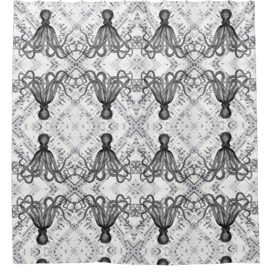 rustige steampunk  octopus douchegordijn (Voorkant)