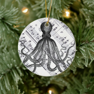 rustige steampunk  octopus keramisch ornament